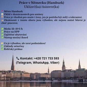 Práce v Německu (Hamburk) - Uklízeč(ka) / Asistent(ka)