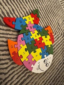 Drevene puzzle ryba
