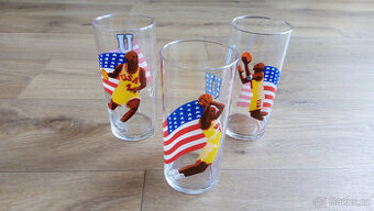 Skleničky s motivem basketbalistů USA - 3 ks