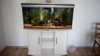 Panoramatické akvárium vč. LED osvětlení a externího filtru