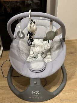 Kinderkraft Houpací lehátko LULI – šedé, elektrické.