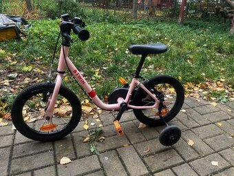 Dětské kolo Btwin 2v1 14” + kolečka + helma