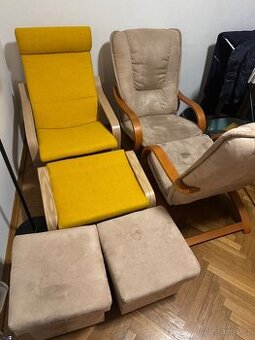 2x kreslo + 2x taburet