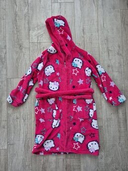 Župan dívčí velmi měkký semiš Hello Kitty vel. 140