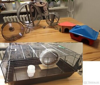 Klec a výbava do klece křeček, morče, myš…..