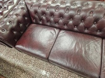 CHESTERFIELD ŠTÝL KOŽENÁ,NEROZŤAHOVACIA 3+1+1