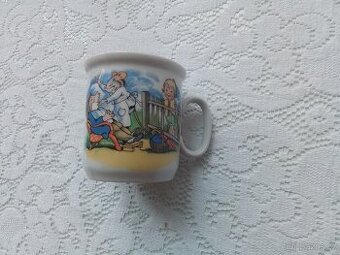 Retro porcelánový dětský hrneček EPIAG,Karlovy Vary