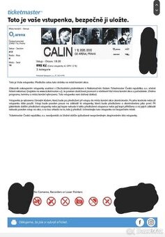 🎫 9x lístek na Calina – 1. 12. 2025 – O2 Arena Praha