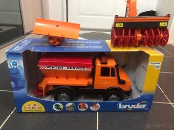 Bruder cesta řské auto Mercedes Unimog + fréza  REZERVACE