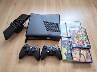Xbox 360+Kinect+2x ovladač+4x hra