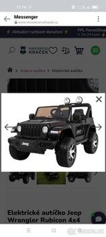 Elektrické autíčko Jeep Wrangler Rubicon 4x4 černé
