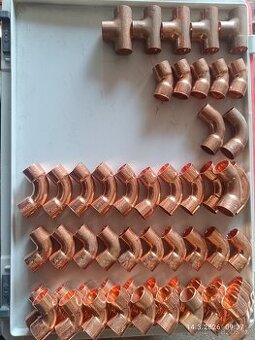 Měděné tvarovky-kolena,"T"kusy, oblouky,nátrubky