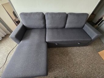 Rozkládací rohová sedačka s úložným prostorem