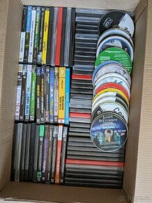 desítky DVD krabiček+ hry za jednotnou cenu