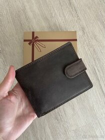 Kožená peněženka z broušené kůže - nová v krabičce