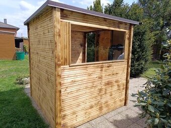 Finská venkovní sauna 2x2 m, pro až 6 osob,kamna na dřevo