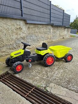 Šlapací traktor s přívěsem + skluzavka - 1