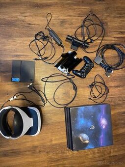 PlayStation 4 Pro + VR brýle + 5 her Výborný stav