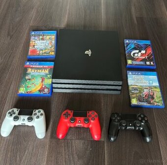 Ps4 pro 1tb +3x ovladač +4hry