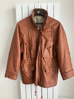 Pánská, vyteplená, kožená bunda parka - 1