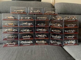 Sbírka modelů aut z kolekce SILVER-CARS (kovové postříbřené)
