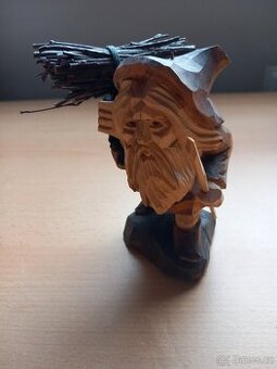 Dřevěná figurka Krkonoš,  ruční práce nová