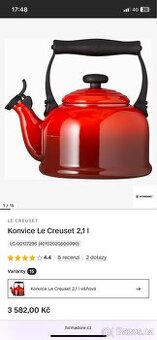 Prodám varnou konvici LeCreuset višňově červenou