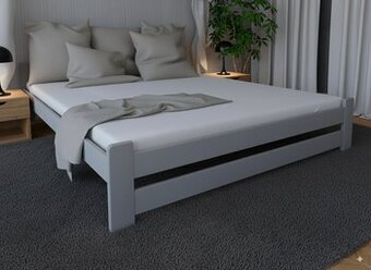 Nová postel 180x200 cm ŠEDÁ + rošt
