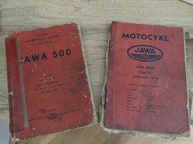 Jawa 500 OHC originál seznam ND 2x a návod k obsluze