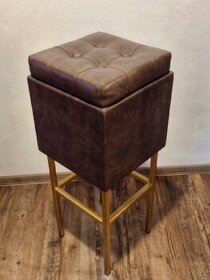 Barové židle kůže/kov - 1