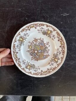 Anglický porcelánový talíř s motivem ovoce a květin