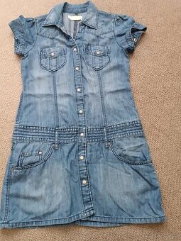Riflové šaty vel. 146 H&M