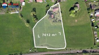 Prodej stavebního pozemku 7612 m² - U Splavu, Nová Paka