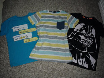 3x tričko vel 134-140, Star Wars, YFK, cena za všechny