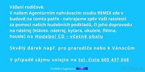 Nahrávání zpěvu a hud. nástrojů Vašich dětí ve Vsetíně