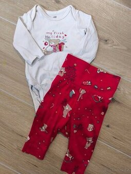 Vánoční body a kalhoty 56cm
