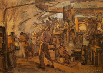 Jan Kreutz - Skláři při práci