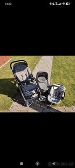 Šedý dvojkombinovaný kočárek Moon Solitaire 20