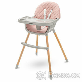 Jídelní židlička Baby Mix Freja wooden dusty pink