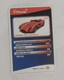 Sběratelské karty Shell V-Power Ferrari, celá sada