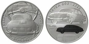 500 Kč Tatra 603 stříbrné mince ČNB + rezervace Tramvaj T3 - 1