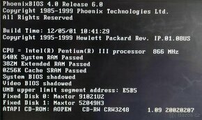 PC PIII 866 MHz ram 384MB hdd 10GB AGP Win XP Pro