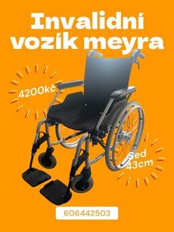 invalidní vozík meyra sed 43cm brzdy pro doprovod