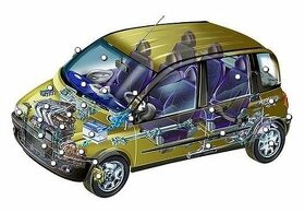 nové díly Fiat Multipla znaky zástěrky kolo zátka světlo
