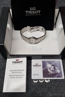 Hodinky s brilianty dámské švýcarské Tissot T-Round, certifi