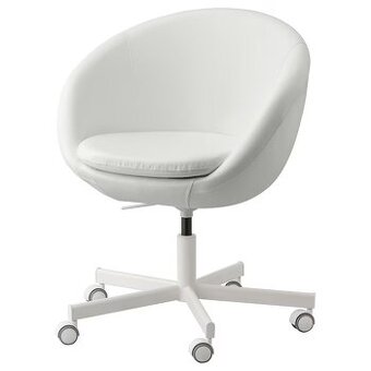 Otočná židle kožená bílá, zn. IKEA