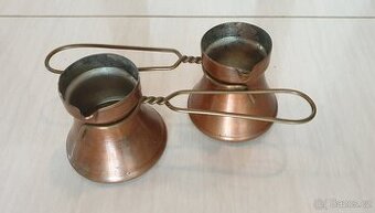 Starožitné měděné džezvy na kávu 2 ks