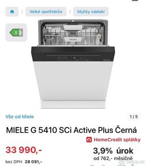 Myčka MIELE G 5410 SCi Active Plus Cerná