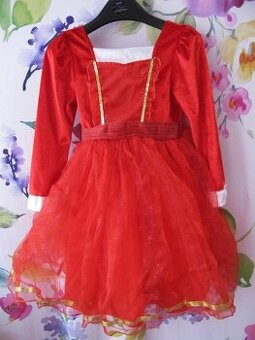 Sváteční vánoční červené tylové šaty vel.116