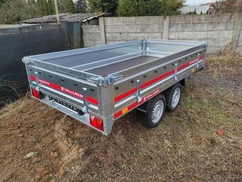 Přívěsný vozík TEMA 304x153, 2 nápravy, kola pod korbou